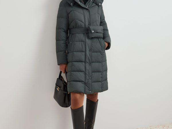 Blazer comprido acolchoado com cinto - Decenio