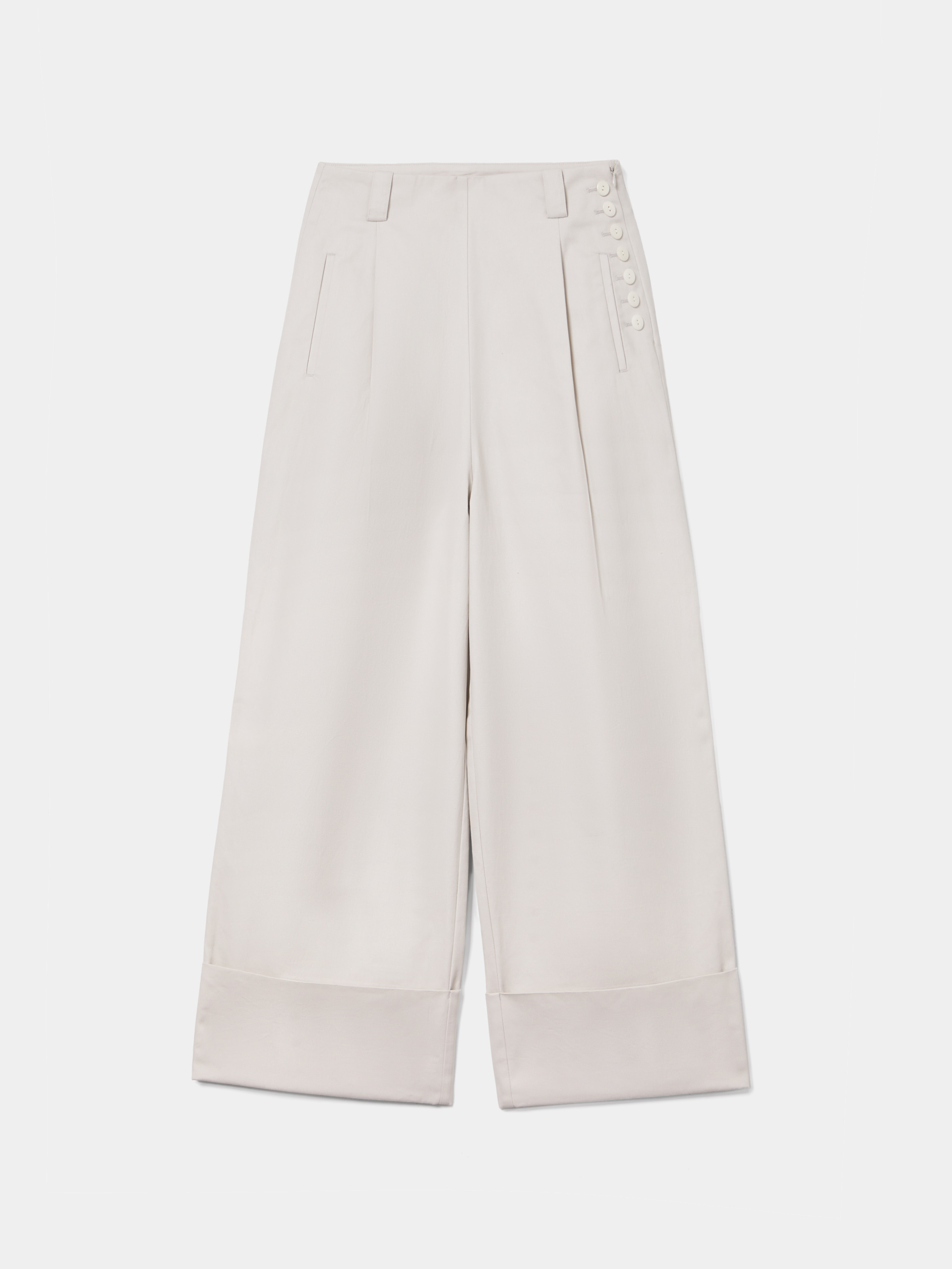 LION OF PORCHES - Calças wide leg em algodão - Image 5