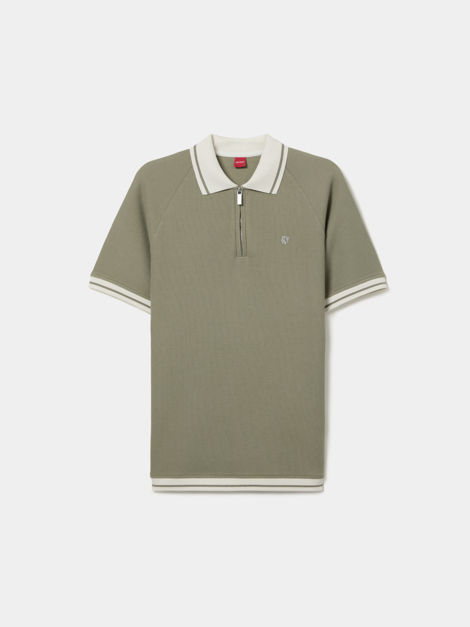 LION OF PORCHES - Polo de manga curta em malha de algodão com fecho - Image 5