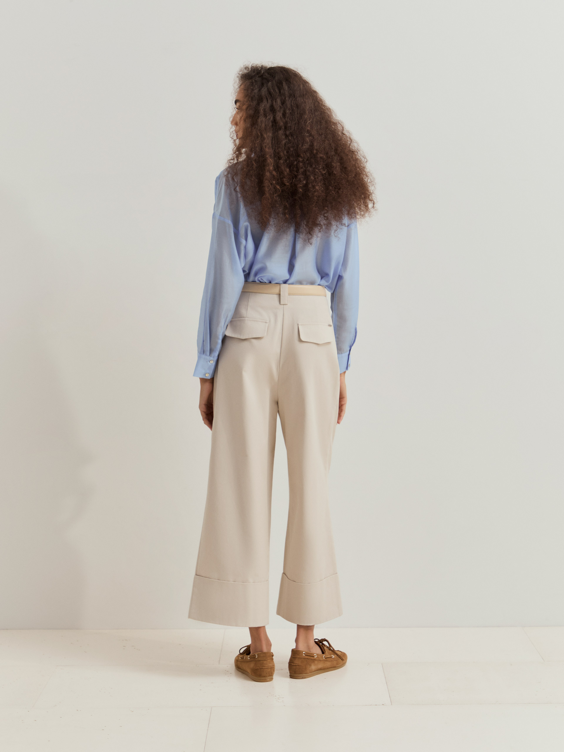 LION OF PORCHES - Calças wide leg em algodão - Image 4