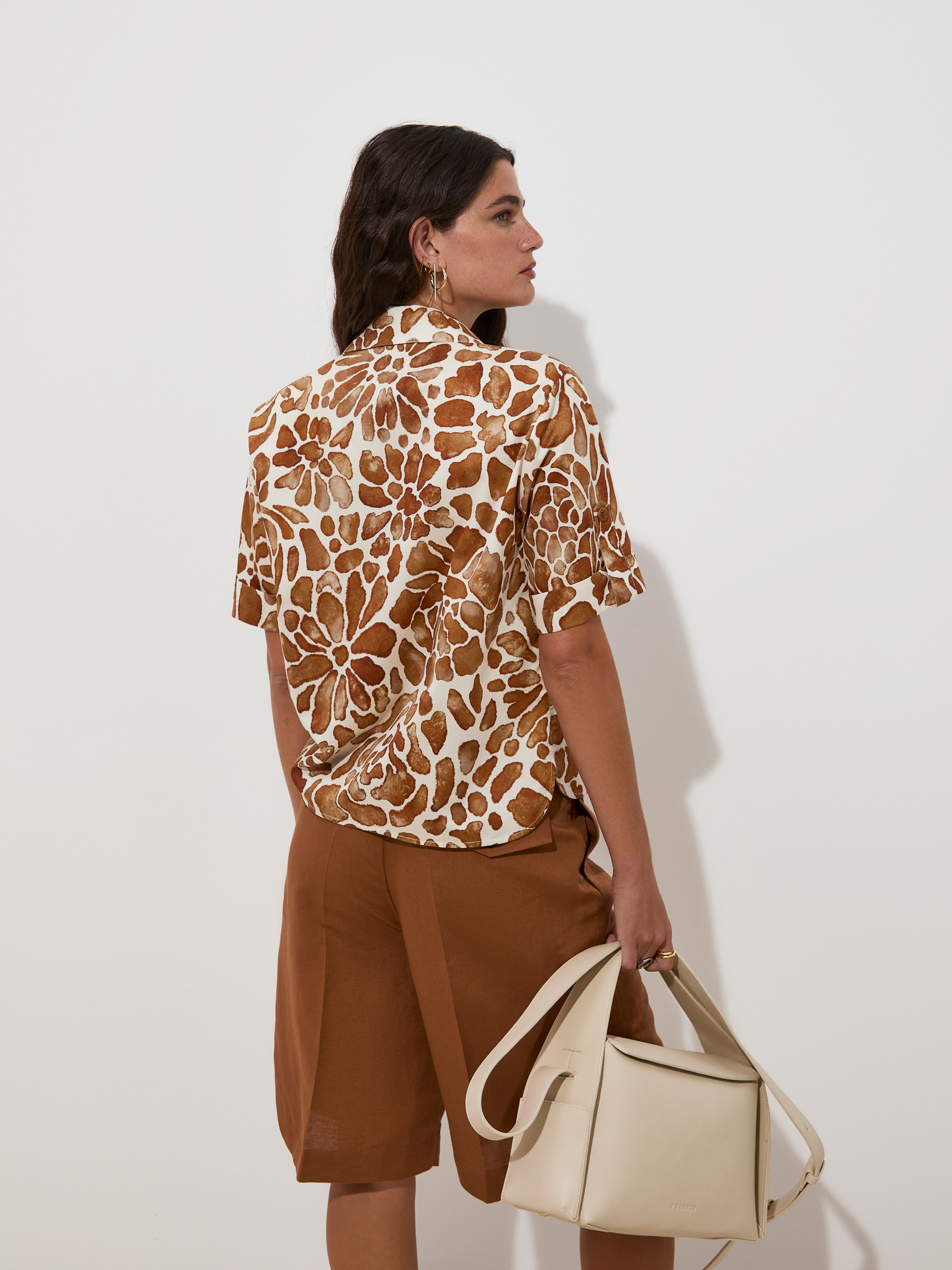 DECENIO - Camisa de manga comprida de algodão com estampado floral - Image 4