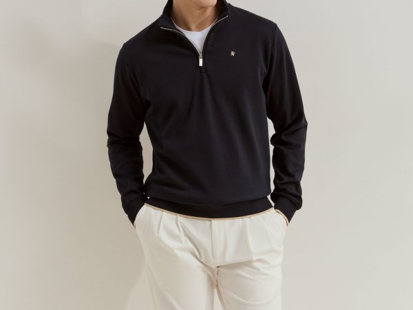 LION OF PORCHES - Camisola de manga comprida com meio fecho