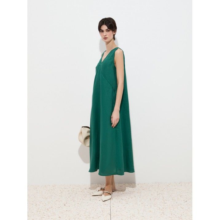 DECENIO - Vestido em linho sem mangas - Image 3