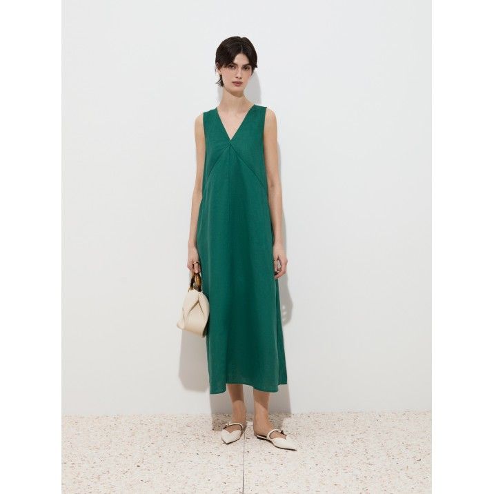 DECENIO - Vestido em linho sem mangas