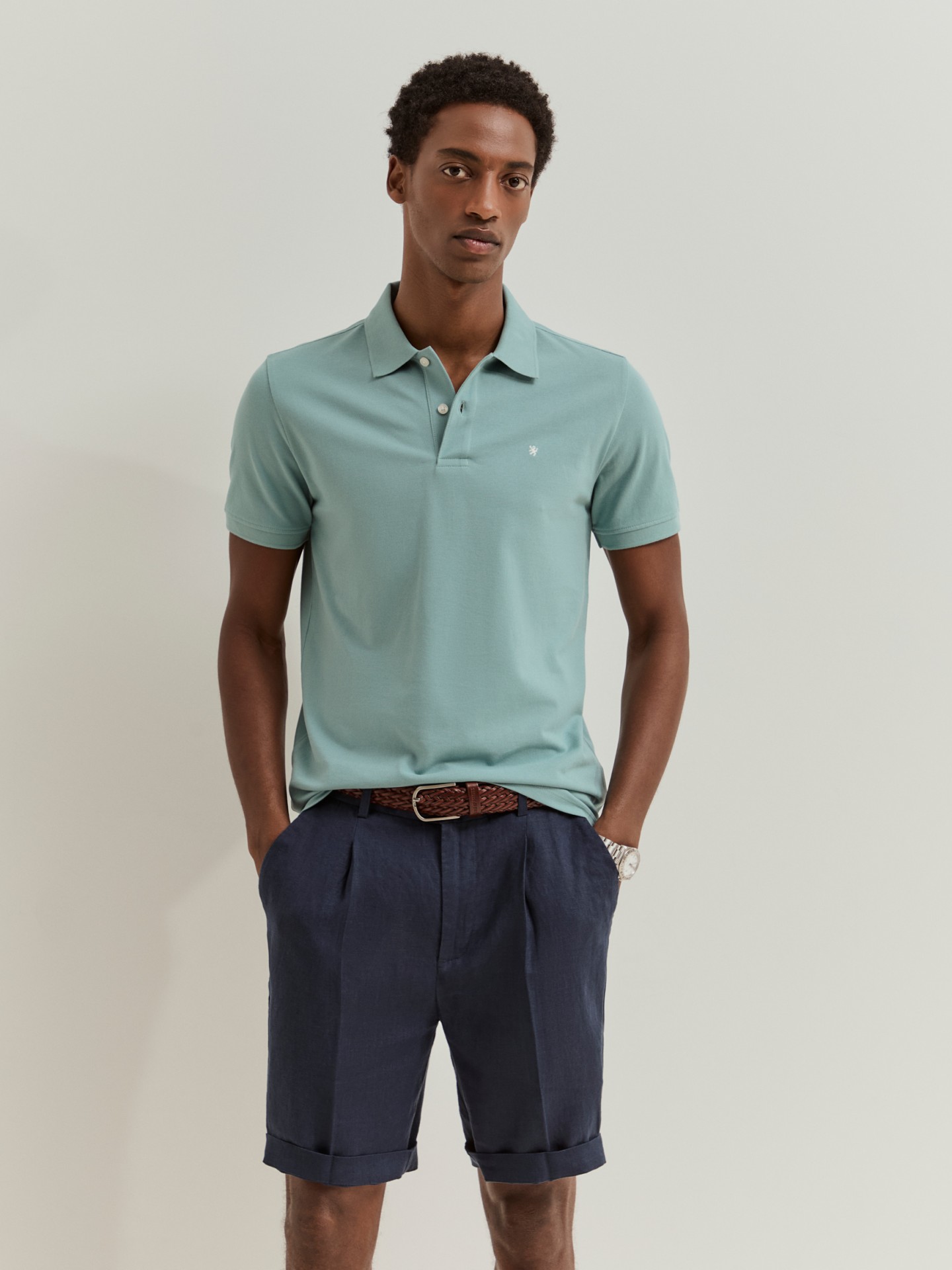 LION OF PORCHES - Polo de manga curta slim fit em algodão