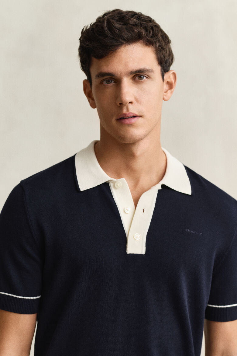 GANT - Polo de malha estilo polo em tecido modal e algodão - Image 3