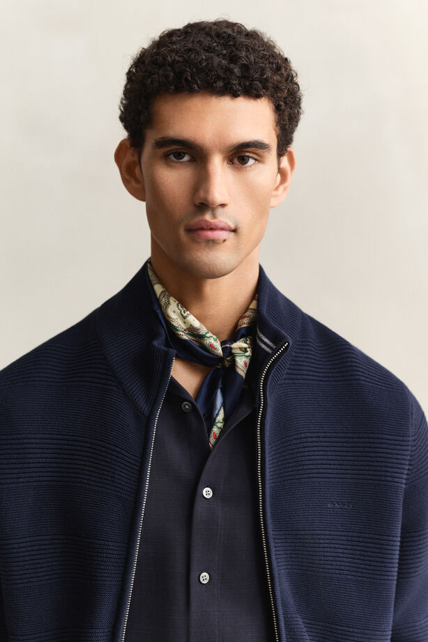 GANT - Casaco de malha com fecho em algodão texturizado - Image 3