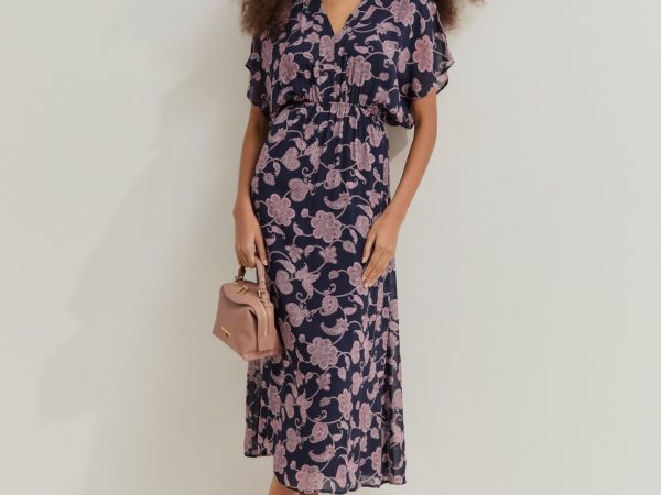 LION OF PORCHES - Vestido com manga morcego curta