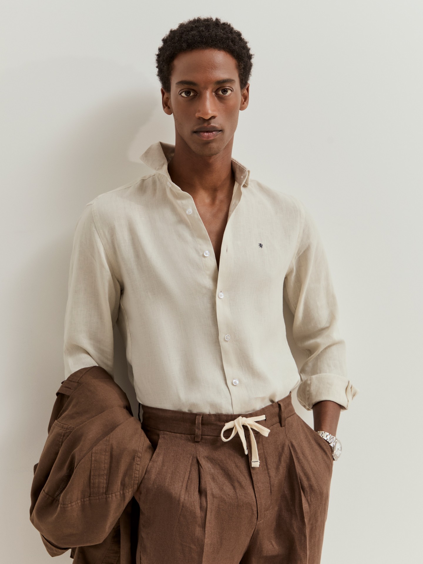 LION OF PORCHES - Camisa de manga comprida em linho - Image 12