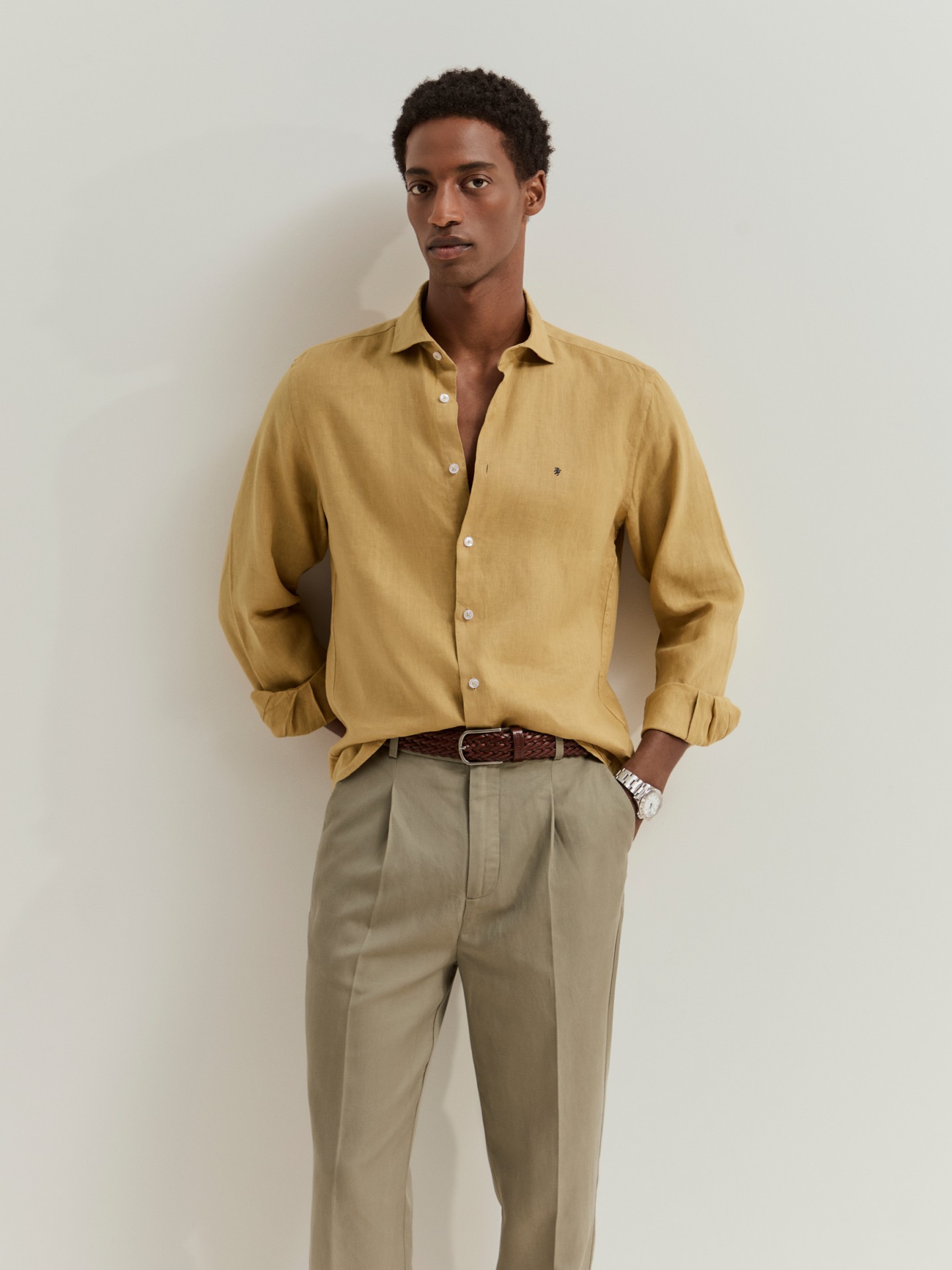 LION OF PORCHES - Camisa de manga comprida em linho - Image 4