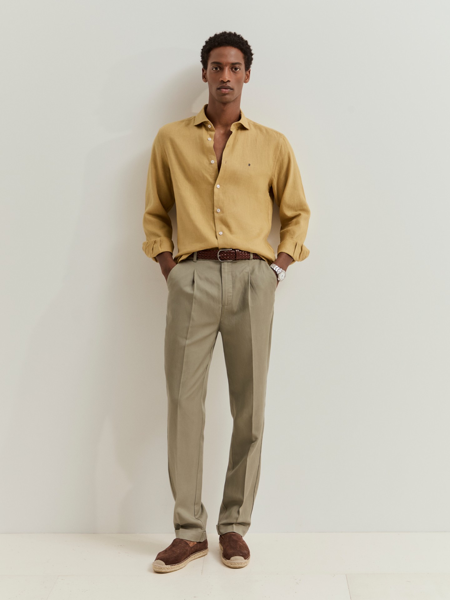 LION OF PORCHES - Camisa de manga comprida em linho - Image 2