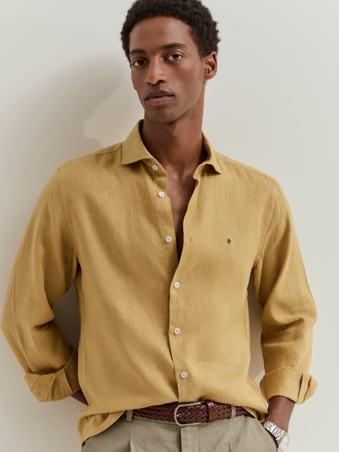 LION OF PORCHES - Camisa de manga comprida em linho - Image 5