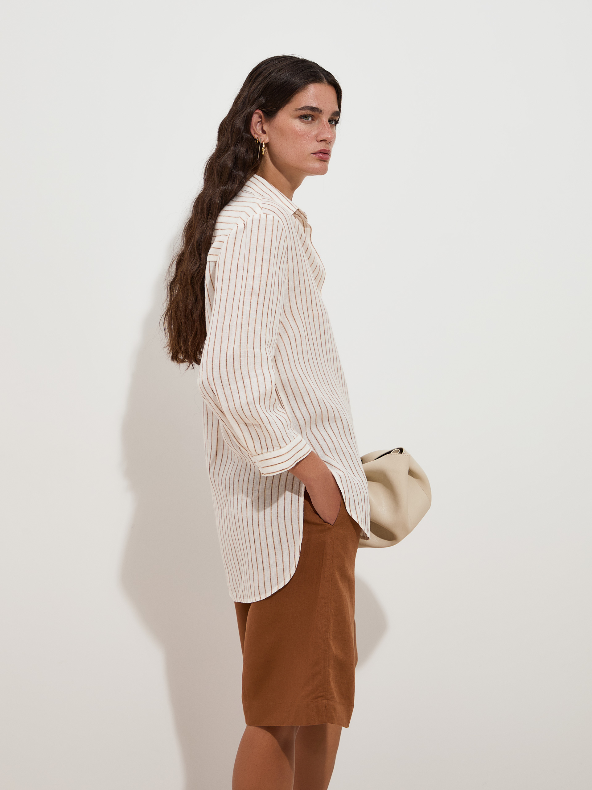 DECENIO - Camisa regular fit em linho com riscas - Image 2