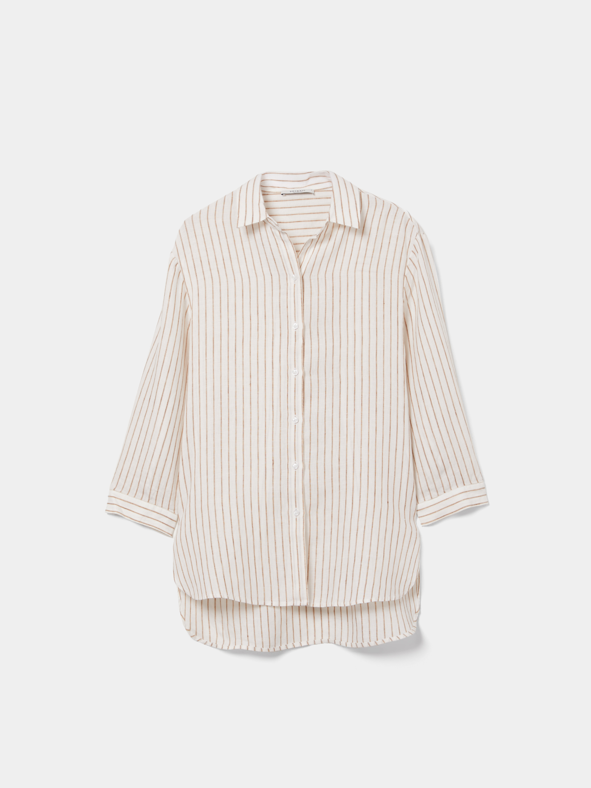 DECENIO - Camisa regular fit em linho com riscas - Image 4