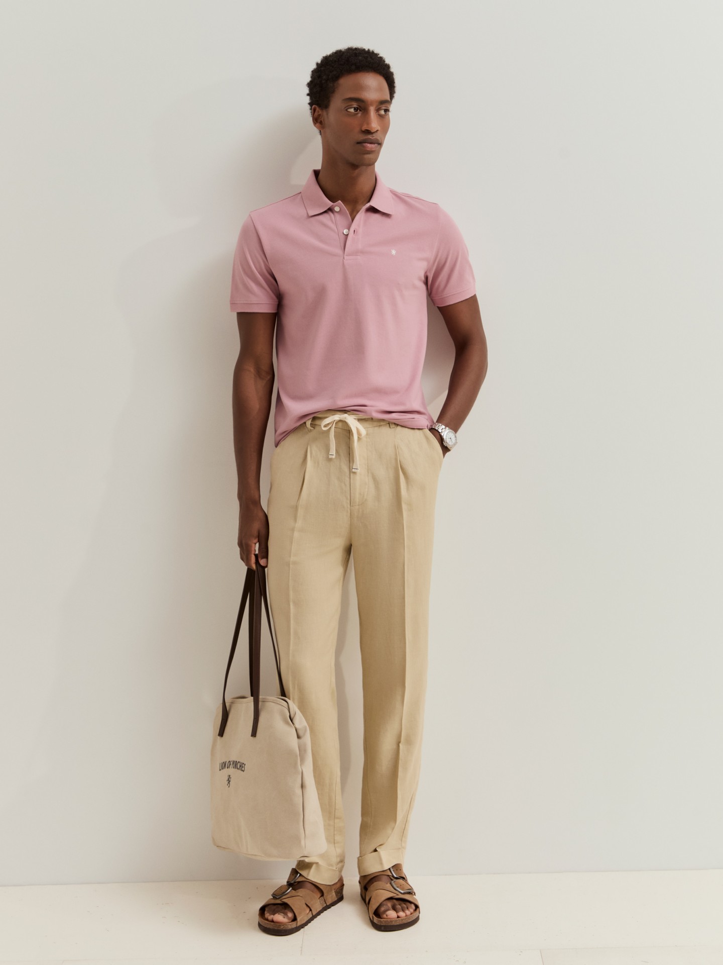 LION OF PORCHES - Polo piqué slim fit garment dye