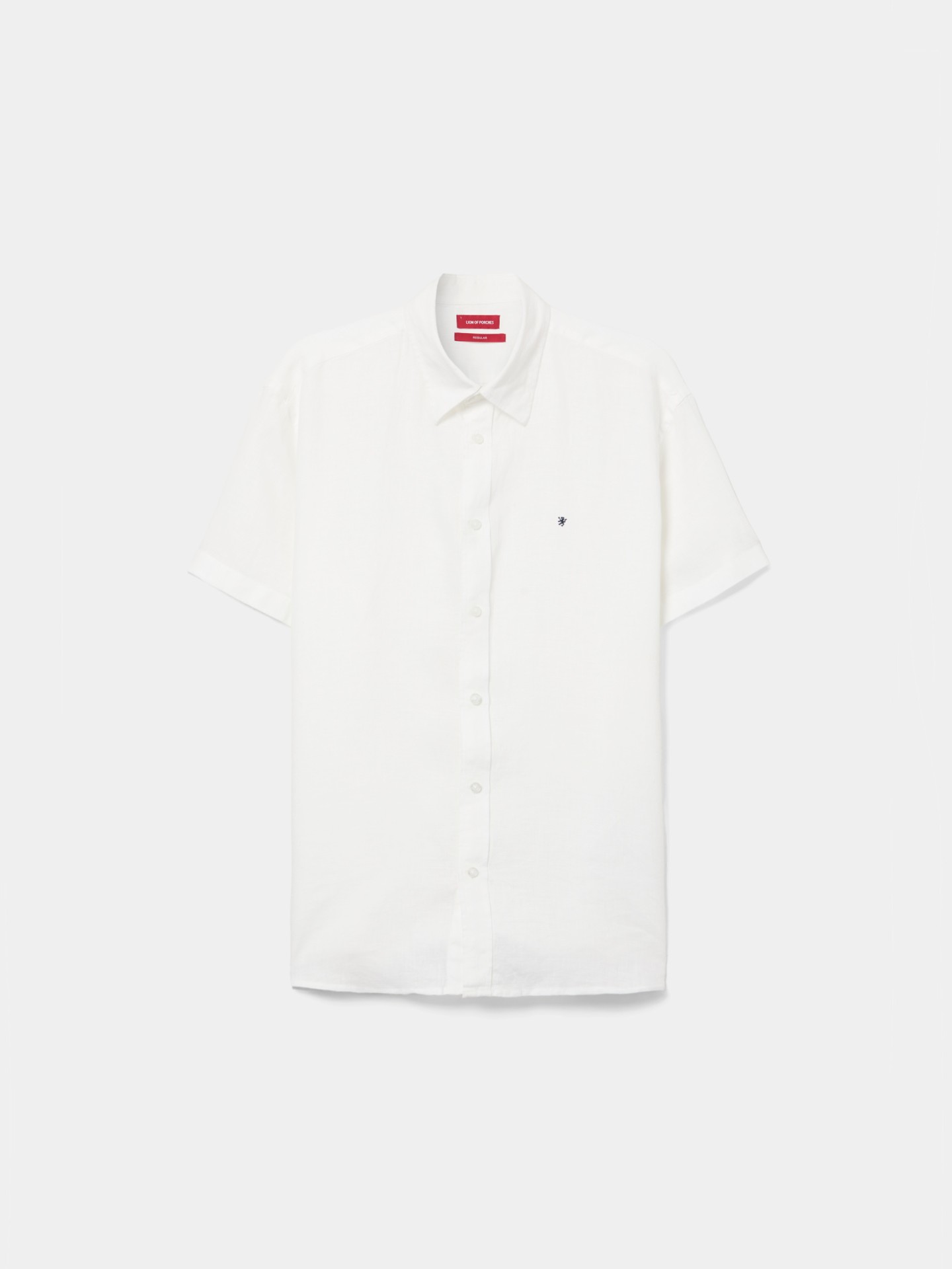 LION OF PORCHES - Camisa regular fit de manga curta em linho - Image 8
