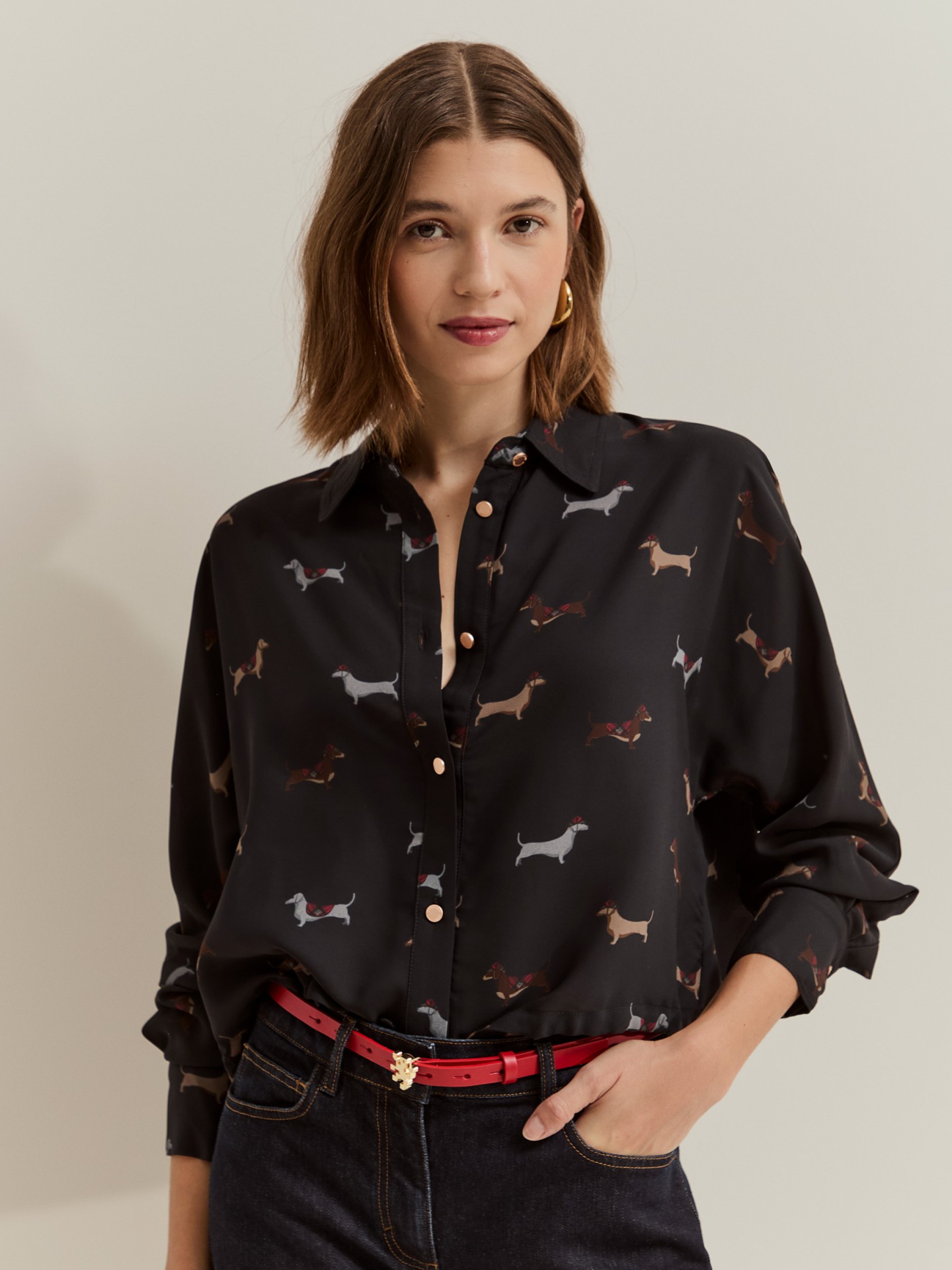 LION OF PORCHES - Camisa curta com estampado Teckel - Image 2