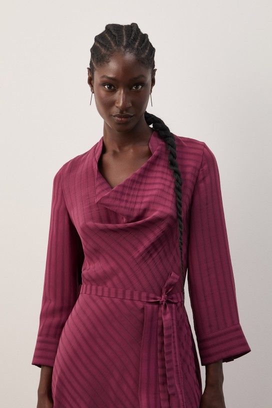 Vestido midi às riscas - Image 2
